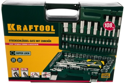 Набор торцовых головок SUPER LOCK 108 предметов KRAFTOOL EXPERT QUALITAT 27888-H108_z02