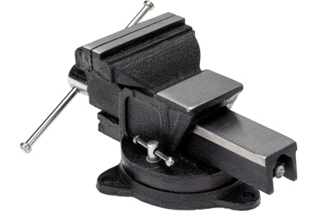 Тиски KRANZ слесарные 100мм, поворотные, с наковальней KR-12-5101