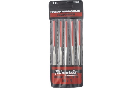Набор алмазных надфилей 140х70х3, 5 шт MATRIX MASTER 15833