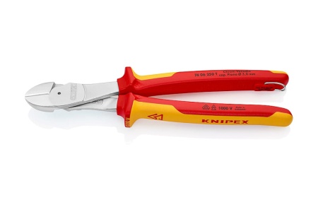 Кусачки боковые особой мощности со страховочным креплением 250 мм KNIPEX KN-7406250TBK