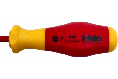 Диэлектрическая шлицевая отвертка Felo SL2,5x0,4x75 91302590