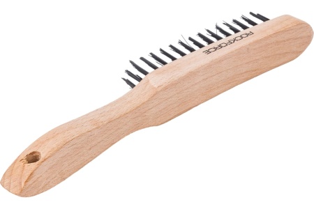 Щетка по металлу ROCKFORCE ручная, в усиленном деревянном корпусе RF-340117217