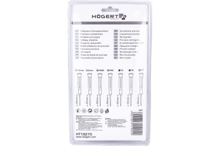 Набор часовых отвёрток в футляре HOEGERT TECHNIK 7 шт. HT1S270