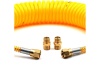 Шланг пневматический полиуретановый спиральный (7 м, 6.5х10 мм, наружная и внутренняя резьба M16x1.5 латунь, 10-16 бар, желтый) HQ-mech HQ-AH102-710YELLOWM16-BR