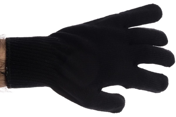 Трикотажные перчатки СИБРТЕХ, акрил, чёрные, оверлок, 68651
