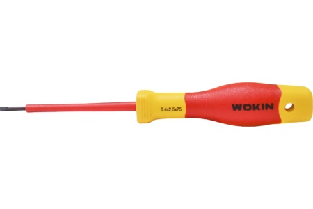 Диэлектрическая отвертка Wokin шлицевая, 0.4x2.5x75 мм 1352851