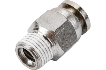 Фитинг металлический 6 мм - наружная резьба 1/8" Pegas pneumatic 6110