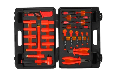 Набор инструментов для электроустановок 1/2" 10-24 мм с изоляцией 1000V (24 предмета, кейс) JTC I006