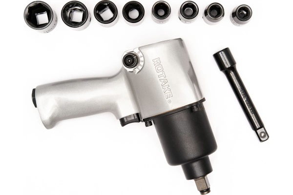 Пневматический гайковерт Rossvik 1/2", 700 Hм, с набором головок RT-5268K