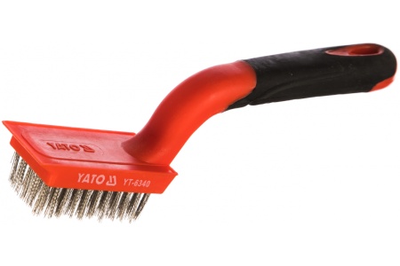 Металлическая щетка YATO 5 рядов, пластиковая ручка YT-6340