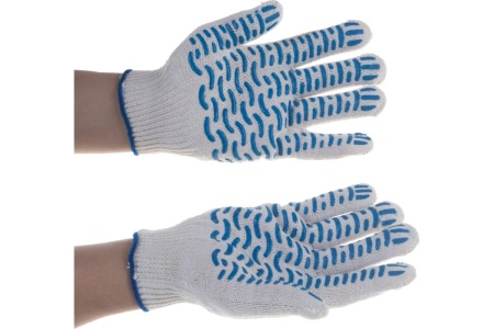 Перчатки хлопчатобумажные с ПВХ-напылением Россия 67716