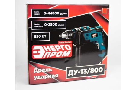 Ударная дрель ЭНЕРГОПРОМ  Home Master, красный квадрат ДУ-13/800 Ударная дрель ЭНЕРГОПРОМ  Home Master, красный квадрат ДУ-13/800