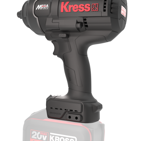 Гайковерт аккумуляторный бесщеточный KRESS KU33.91, 20В, 1/2", 1300 Нм, без АКБ и ЗУ, кейс