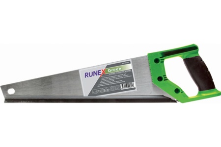 Ножовка по сырой древесине Runex Green 500мм прямой крупный зуб 577442