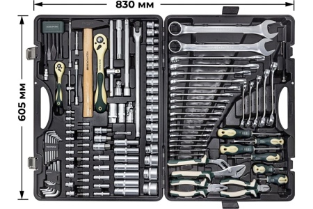 Набор инструмента ROCKFORCE 1/2"х1/4"DR с 6-гранными головками, 128 предметов RF-41282-5