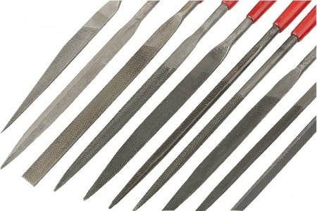 Набор надфилей MATRIX 160x4 мм, обрезиненные рукоятки, 10 шт. 15818