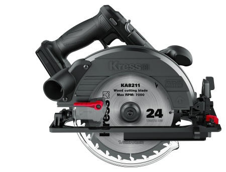 Пила циркулярная аккумуляторная бесщеточная KRESS KUE15.9 20В, 185мм, без АКБ и ЗУ
