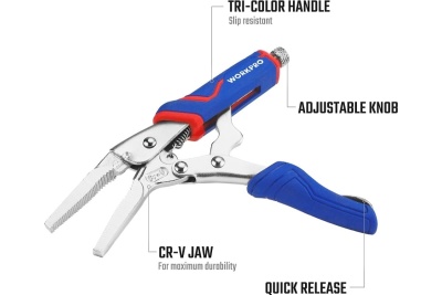 Зажимные клещи WORKPRO 230 мм, 9 дюймов, CR-V, с удлиненным захватом WP231076
