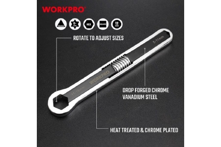Универсальный разводной ключ WORKPRO 5-16 мм WP272017