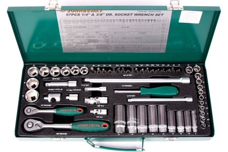 Набор торцевых головок 1/4" и 3/8"DR  57 предметов (ложемент) Jonnesway S04H3157ST (S04H3157SP)