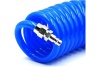 Шланг пневматический полиуретановый спиральный (10 м, 8х12 мм, быстросъем Rapid M+F сталь, 10-16 бар, синий) HQ-mech HQ-AH05-1012BLUE