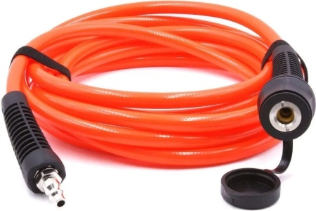 Шланг пневматический полиуретановый (15 м, 8х12 мм, быстросъем Rapid M+F латунь, 10-16 бар, красный) HQ-mech HQ-AH06-1512RED