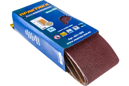 Лента шлифовальная (3 шт; 75х457 мм; P60) ПРАКТИКА 031-235