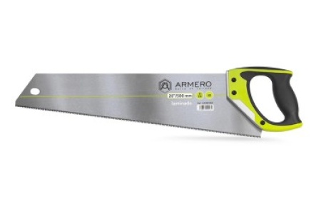 Ножовка для ламината, 500мм, 3d, мелкий зуб, алюминиевая защита ARMERO A533/502
