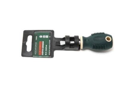 Шлицевая магнитная отвертка ROCKFORCE Profi S2 SL6.5х38мм на пластиковом держателе RF-70365038