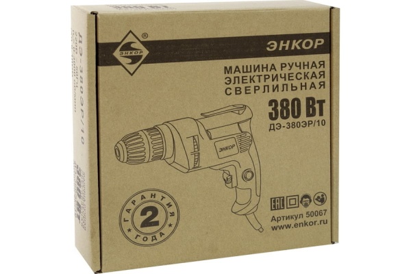 Дрель Энкор ДЭ-380ЭР/10 50067