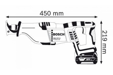 Аккумуляторная сабельная пила Bosch GSA 18 V-LI 0.601.64J.007