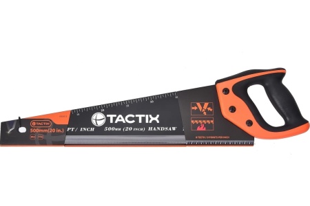 Ножовка по дереву TACTIX 500 мм, с покрытием, зуб 7/8 265013