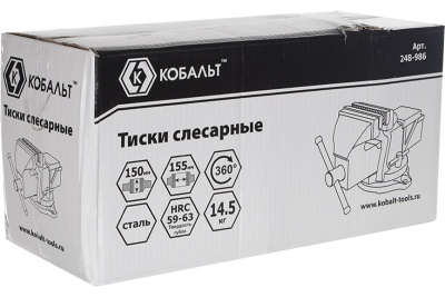 Стальные поворотные слесарные тиски КОБАЛЬТ 248-986