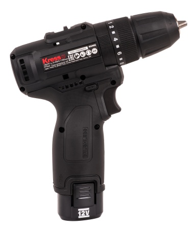 Дрель-шуруповерт ударная аккумуляторная бесщеточная KRESS, KU362.2, 12В, 38Нм, 2Ач x2, ЗУ 1,5А, набор аксессуаров,сумка