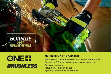 Бесщеточная углошлифмашина Ryobi ONE+ R18AG7-0 5133002852