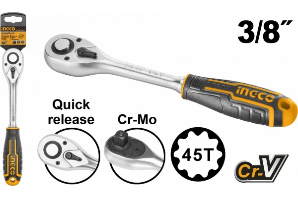 Трещоточный ключ INGCO 3/8 INDUSTRIAL HRTH0838 Трещоточный ключ INGCO 3/8 INDUSTRIAL HRTH0838
