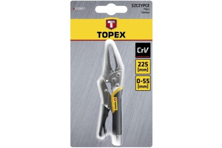Зажимные удлиненные клещи TOPEX 225 мм, 0-55 мм 32D857