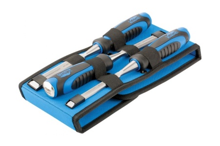 Набор плоских долот-стамесок БАРС 3шт, 12-16-20мм, двухкомпонентная рукоятка 24450