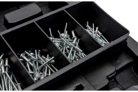 Литой ручной заклепочник Inforce поворотный 360 град., в кейсе, с набором заклепок 2.4-4.8 мм 06-14-111