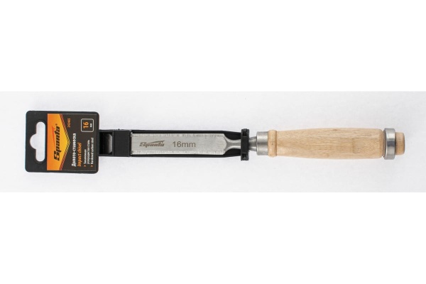 Долото-стамеска SPARTA 16 мм, деревянная рукоятка 242465