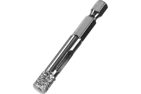 Вакуумное алмазное трубчатое сверло по керамограниту ЗУБР Профессионал HEX 1/4", 8 мм, для дрели 29865-08