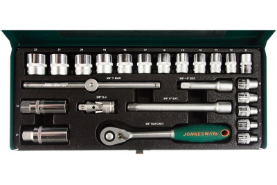 Набор торцевых головок 3/8"DR 6-22 мм Jonnesway S04H3125S