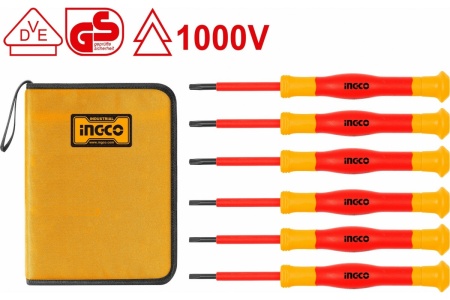 Набор диэлектрических отверток INGCO прецизионные, 6 шт HKIPSD0601 Набор диэлектрических отверток INGCO прецизионные, 6 шт HKIPSD0601