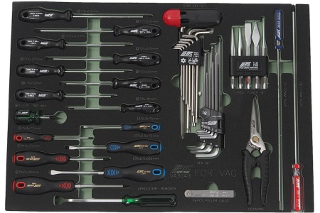 Универсальный набор инструмента, комплектация VAG, в ложементе 43шт JTC-VA3043