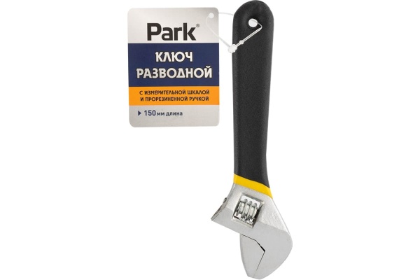 Разводной ключ с измерительной шкалой и прорезиненной ручкой PARK 15 см 105469