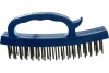 Металлическая ручная щетка ТУНДРА закаленная проволока, пластиковая с рукояткой, 4-рядная 3110017