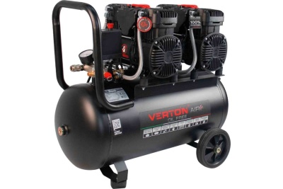 Компрессор VERTON air ac-50/480 230 В, 50 Гц, безмасляный, 260 л/м, 50 л, 8 б, 4 кВт, 2850 об/мин, рапид/быстросъем 01.14019.13925