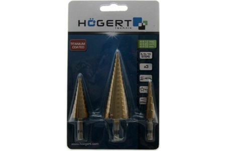 Набор ступенчатых сверл 3 шт, 4-32 мм HOEGERT TECHNIK HT6D325