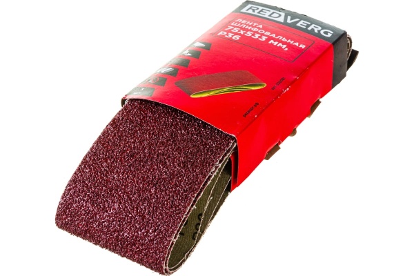 Лента шлифовальная (3 шт; 75х533 мм; Р36) REDVERG 6624246