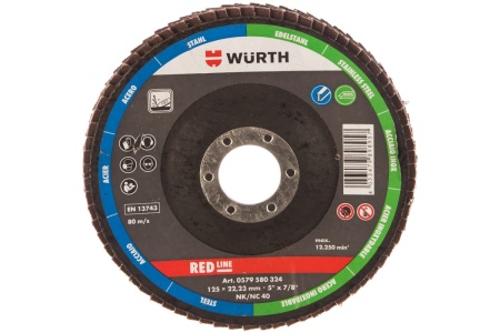 Диск лепестковый NC-22,23-G40-D125 (125х22.2 мм, зернистость 40) WURTH 0579580324961